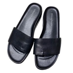Donald J Pliner Fiji Black leather Slides Sandals 8